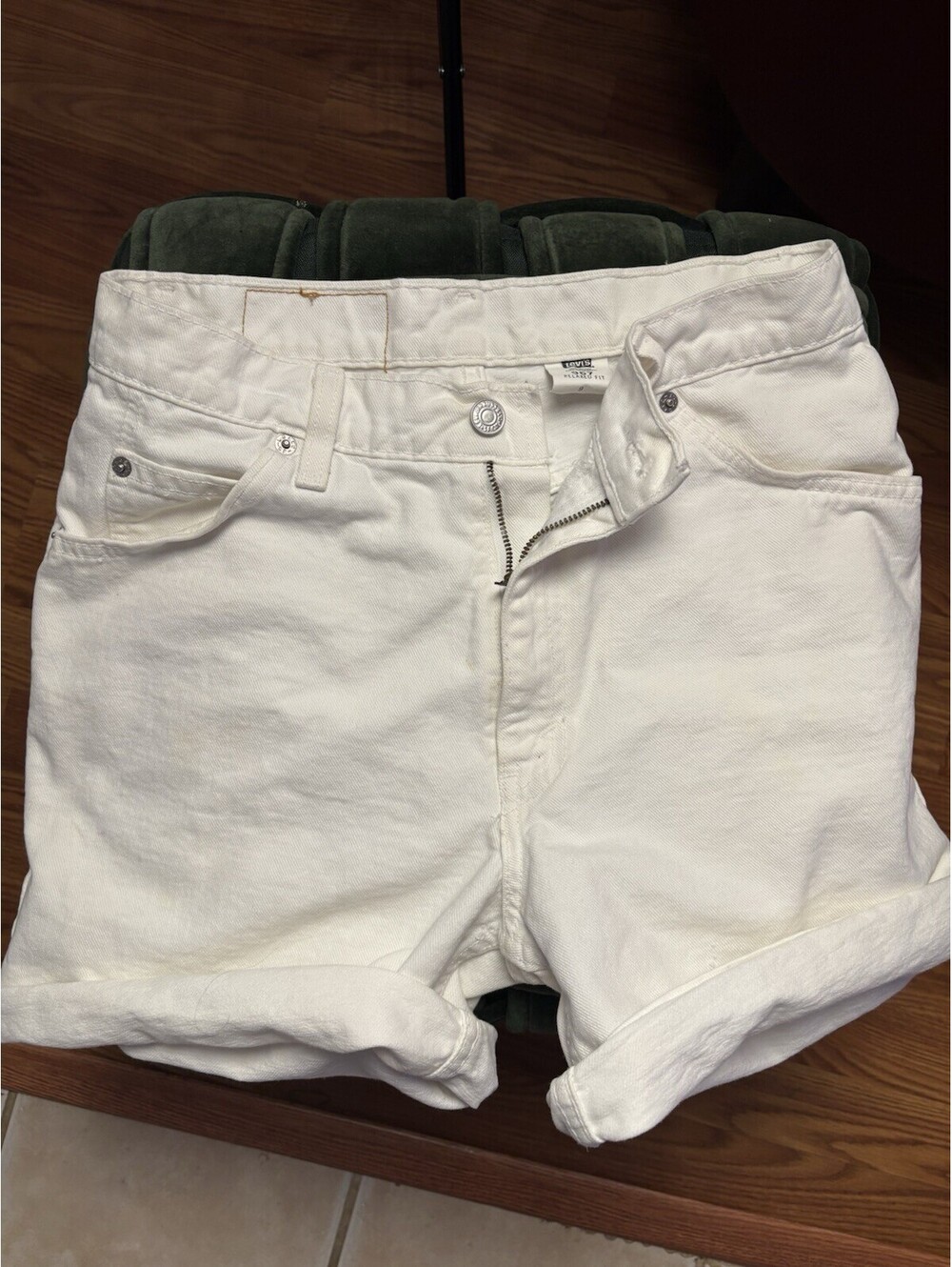 Levi's 967 Relaxed Fit White Denim Shorts